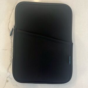 LACDO 11 x 8 inch Laptop Chrome Book Sleeve Case Padded Black side zip Velcro